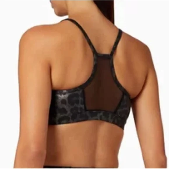 GOOD AMERICAN Gilded Leopard sports bra mesh back panel size small/1 - Picture 7 of 8